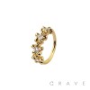 CZ MULTI FLOWER 316L SURGICAL STEEL HOOP NOSE RING